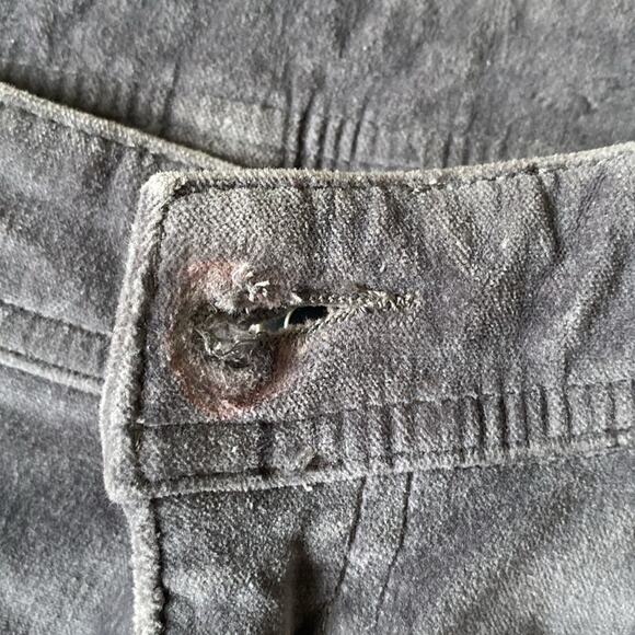 Garnet Hill Gray Slim Velvet Pants Size 6P - Picture 11 of 11